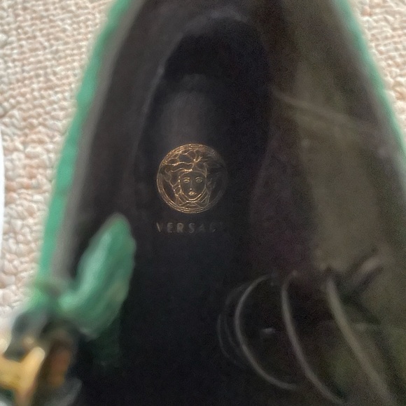 Versace green python leather open toe booties size 36 - Picture 6 of 7